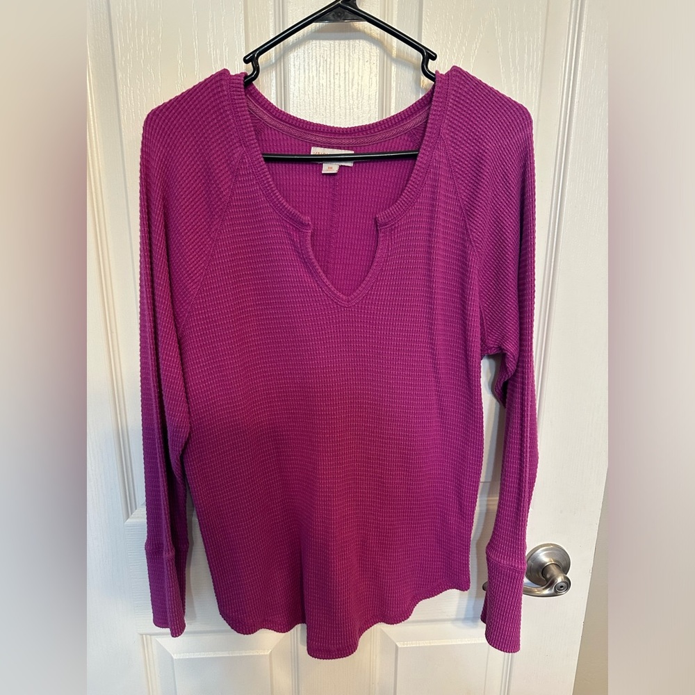 Purple waffle knit long sleeve